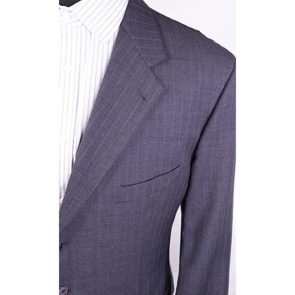 44R Classic-Fit Joseph Abboud GRAY PINSTRIPED Wool Three-Button Blazer Jacket - Picture 5 of 13